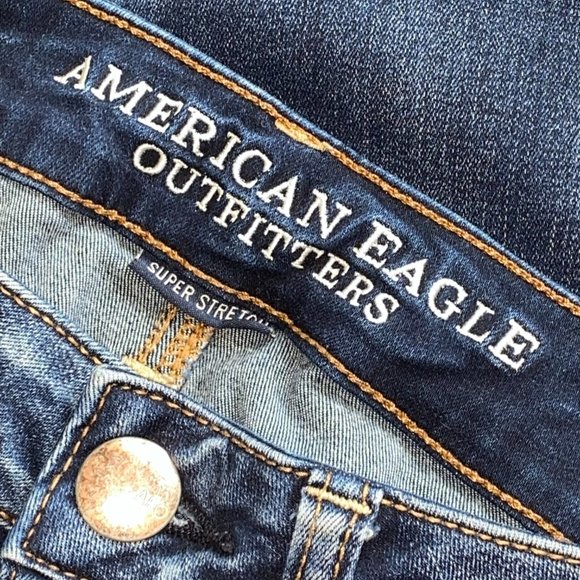 American Eagle Dark Wash Super Low Jegging Jeans - Picture 8 of 10